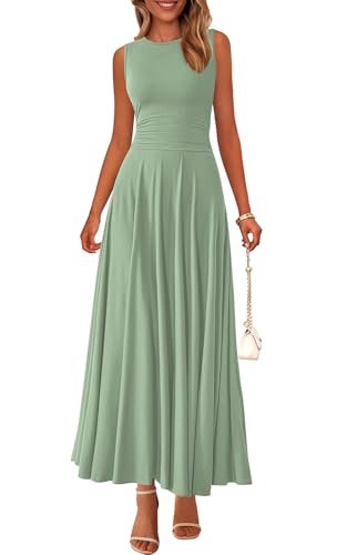 Image of PRETTYGARDEN Womens Summer Dresses 2026 Casual Sleeveless Crewneck Aline Maxi Dress Stretch Tank Flowy Long Dresses