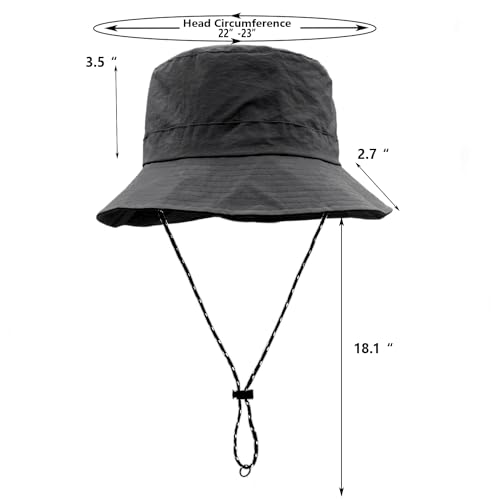 Image of woogwin Waterproof Bucket Rain Hat with Chin Strap Quick Dry Packable Boonie Sun Hat Safari Hat UV Protection