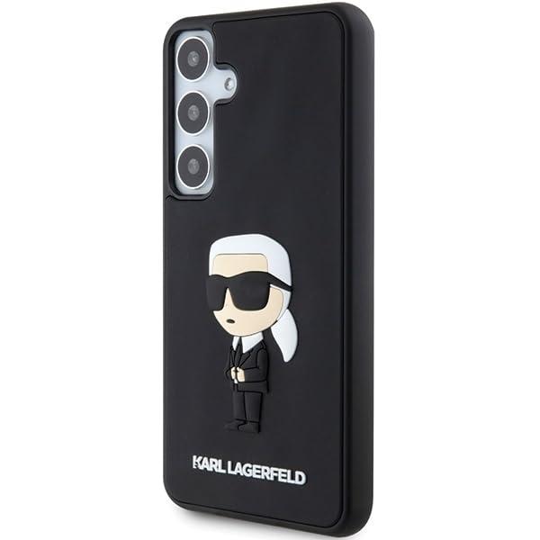 CG MOBILE Karl Lagerfeld Samsung Galaxy S24 Back-Cover hul - ikonika z gumy 3D - czarna (S921-Galaxy S24)
