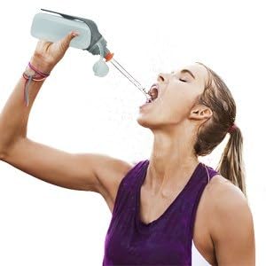 MOBICO Trinkflasche zum Joggen, Laufen, Laufflasche für Outdoor Sport, Jogging, Wandern, Fitness, Wasserflasche mit Klipp zum Einhängen 250ml Bottle (CLEAR)