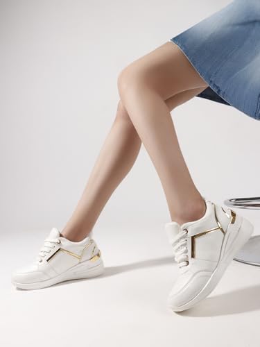 Image of Vendoz Women Casual High Heel Sneakers I Cushioned Insole I All Day Comfortable I Lightweight and Stylish Shoes for Girls CNV7062