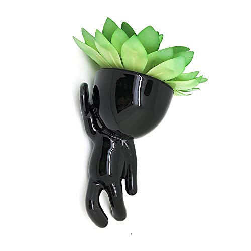 Vaso de Parede Cachepot Bob Homenzinho Preto MD2