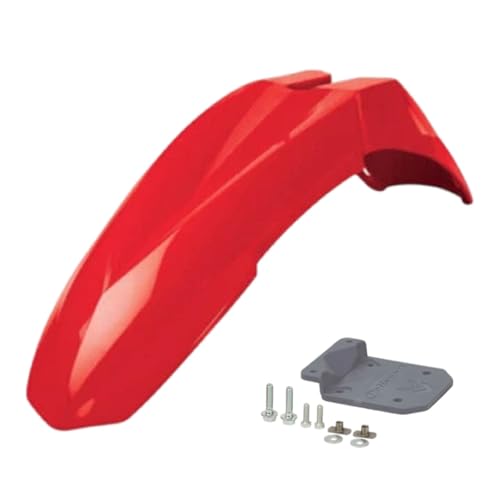 Polisport Supermoto (SM) Motocross (MX) Motard UFX Front Fender - Universal Fit for all Full Size Dirt Bikes w/UFX Mounting System - Red
