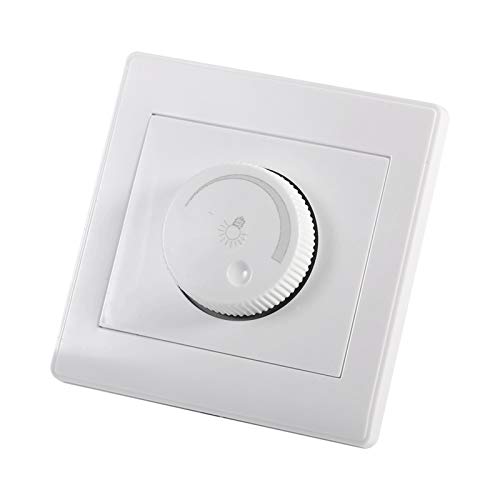 Tyenaza Interruptor Regulador de Luz, Regulador de Intensidad de LED, 150V-250V Perilla Giratoria Montada en la Pared Interruptor de Atenuación, Adecuado para luzs incandescente de 15 W a 100 W