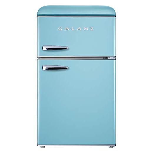 Galanz GLR31TBEER Retro Compact Refrigerator, Mini Fridge with Dual Doors, Adjustable Mechanical Thermostat with True Freezer, 3.1 Cu FT, Blue