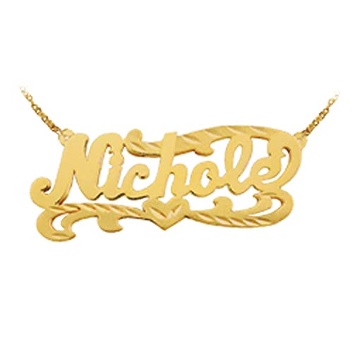 Name Necklace - 24K Gold Plated Sterling Silver - Handcrafted Designer - Personalized Name Necklace - Customize Name Necklace - Made in USA2