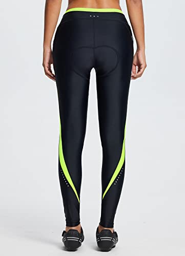 BALEAF Calça feminina de ciclismo acolchoada 4D cintura alta roupas de bicicleta bolsos roupa de cic