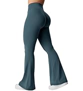 YEOREO Women's Kalie Flare Scrunch V Cross Waist Yoga Leggings