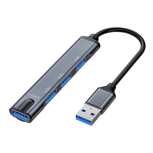 Avejjbaey Adaptador USB 3.0 2.0, expansión de datos de 4 puertos, velocidad rápida para la eficiencia de la oficina, soporta teclado, ratón, etc