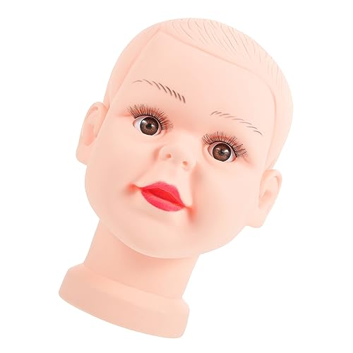 Sosoport Bald Head Mannequin for Cosmetology Kids Wig Head Model Display Holder Hairdresser Training Stand