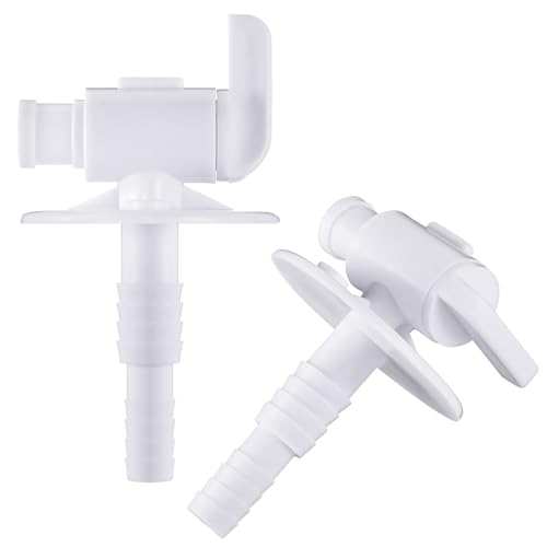 Image of Colingmill 5 Pcs Rv Water Tank Drain Valve Bulk - Fits to 3 /8 inch & 1 /2 inch Tubes Plastic Dual Barb with Flange Low Point Drain Valve for Rv, Camper, Trailer