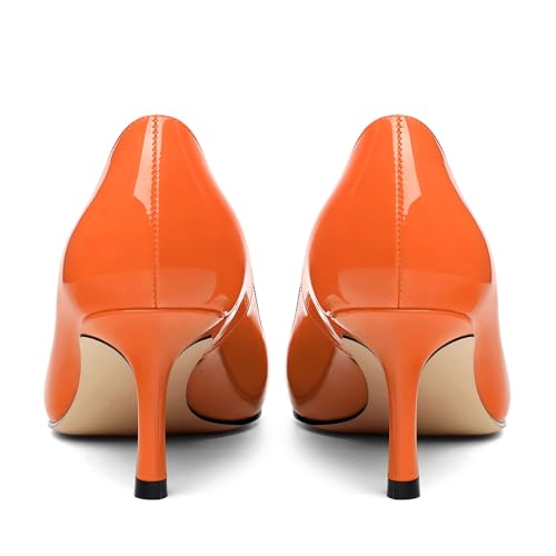 Image of Women Pointed Closed Toe 2.5 Inch Kitten Heel Slip On Pumps | Elegant Comfort Formal Dress Footwear, Versatile Ladies Shoes For Office Wedding Party Evening Daily Occasions