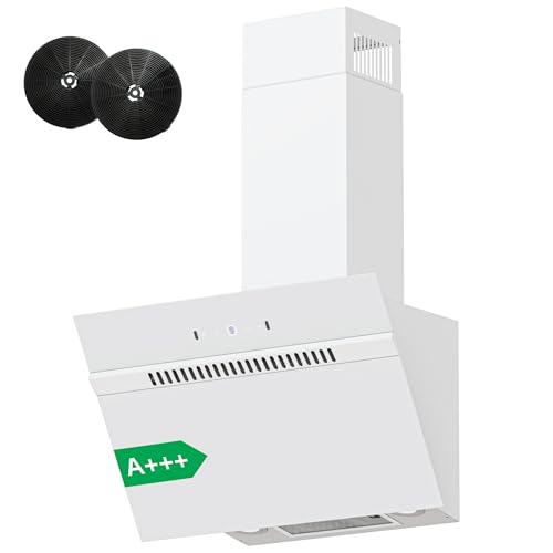 FIREGAS Dunstabzugshaube 60cm, Abluft/Umluft-Dunstabzugshaube mit bürstenlosem Motor, 684 m³/h...