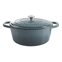 Crock-Pot Artisan Oval Enameled Cast Iron Dutch Oven, 7-Quart, Slate Gray