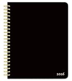 Black Solid | 2026 6 x 7.75 Inch Weekly Desk Planner | Foil Stamped Cover | BrownTrout | Planning Stationery