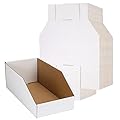 EXYGLO Garage Storage Bins - Pack of 35 Cardboard Shelf Organizer Bins 12x6x4.5inch for Pantry, Parts, Snacks, Bottles, Cans