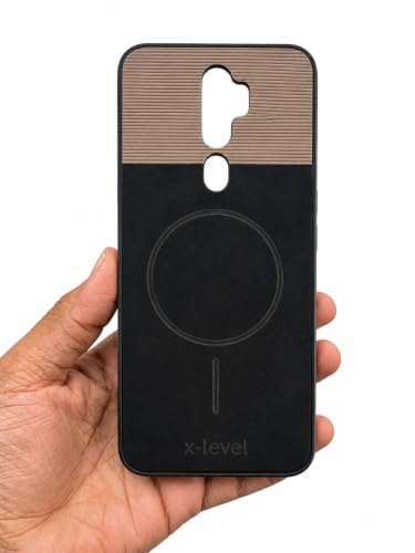 Image of Bintage Dual-Leather 2in1 Phone Case| Soft Touch Finish | Full Camera Protectection Back Cover Compatible for Oppo CPH1933 /Oppo A5 2020 - White & Starry Black