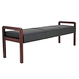 Alera ALE Reception Lounge WL Series Bench, 65 3/4 x 22 1/4 x 22 7/8, Black/Mahogany