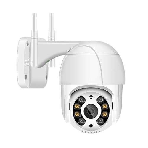 KXJQBM Telecamera di sicurezza, Telecamera IP PTZ 1080P da esterno 2MP AI Rilevazione umana Audio bidirezionale CCTV di sicurezza domestica con zoom digitale 4X per la sicurezza domestica