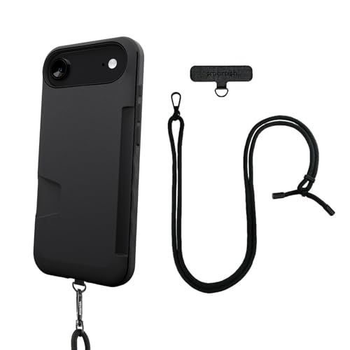Smartish® iPhone Air Wallet Case + Crossbody Lanyard Strap - [Slim + Protective] Phone Case Credit Card Holder + Universal Detachable Shoulder Neck Strap for Apple iPhone Air - Black Tie Affair by Smartish - Used condition - US$3.90