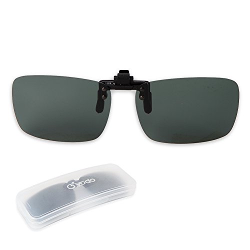 yodo Upgraded Polarized Flip up Clip on Sunglasses Over Prescription Glasses for Men