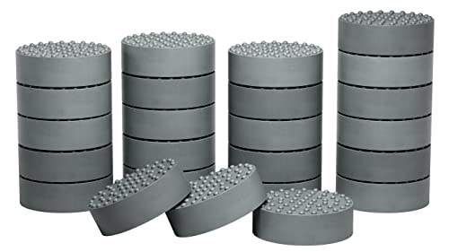 24 St. unsichtbare Blumentopffüße grau rund rutschfest Gummi knapp 50mm Durchmesser extra hoch 14mm Gummifüße für Blumenkübel Pflanzen Möbel Waschmaschine für innen und Terrassen-Blumentöpfe