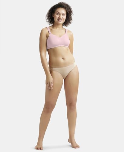 Image of Jockey 1841 Women's Wirefree Non Padded Soft Touch Microfiber Elastane Stretch Full Coverage Minimizer Bra with Broad Cushioned Fabric Strap Fragrant Lilac 40B