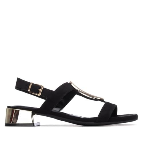 XTI - Sandalia Mujer Negro - Calzado Cómodo y Versátil - Moda casual - Modelo 14549302 (Talla 36)
