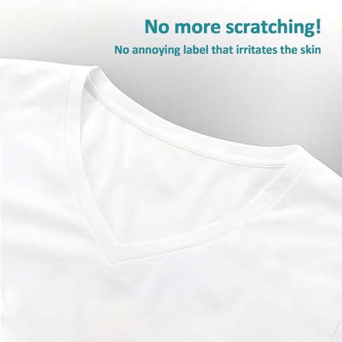 Zimoer Camiseta (Pack de 5) para Hombre Basic V Neck T-Shirt Unicolor Camisetas de Manga Corta para Hombre Fibra de Leche (L, Blanco)