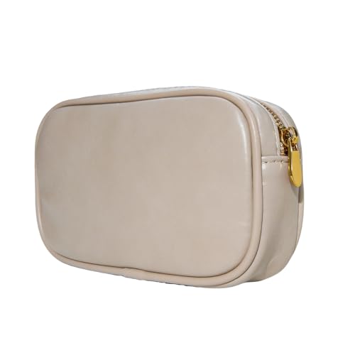 Funda para portátil 14 pulgadas acolchada de piel sintética color arena con bolsa para cargador 6