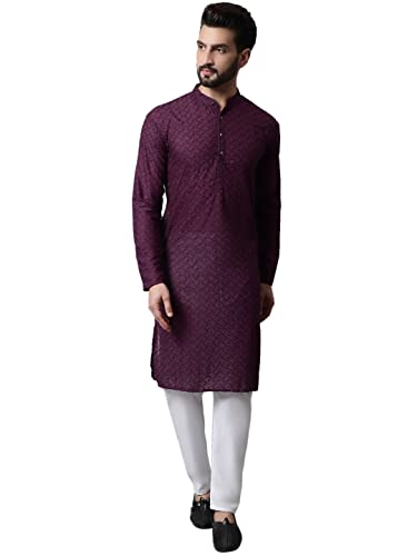 Image of Jompers Men's Regular Fit Cotton Embroidered Kurta Set