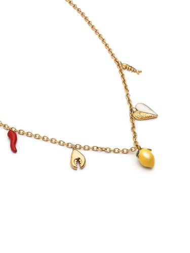 Miniatura 3 de SINGULARU Collar Mujer Multicharm Aperitivo Marino Acero Baño Oro | Acero bañado en oro de 18kt resistente al agua con colgantes con motivos marinos