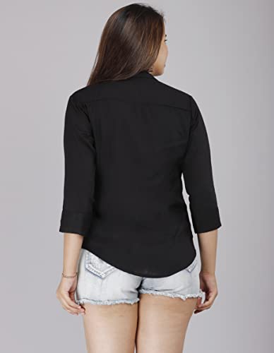 Image of Women Solid Shirt for Office & Casual wear | 3 /4th Sleeves Spread Collar