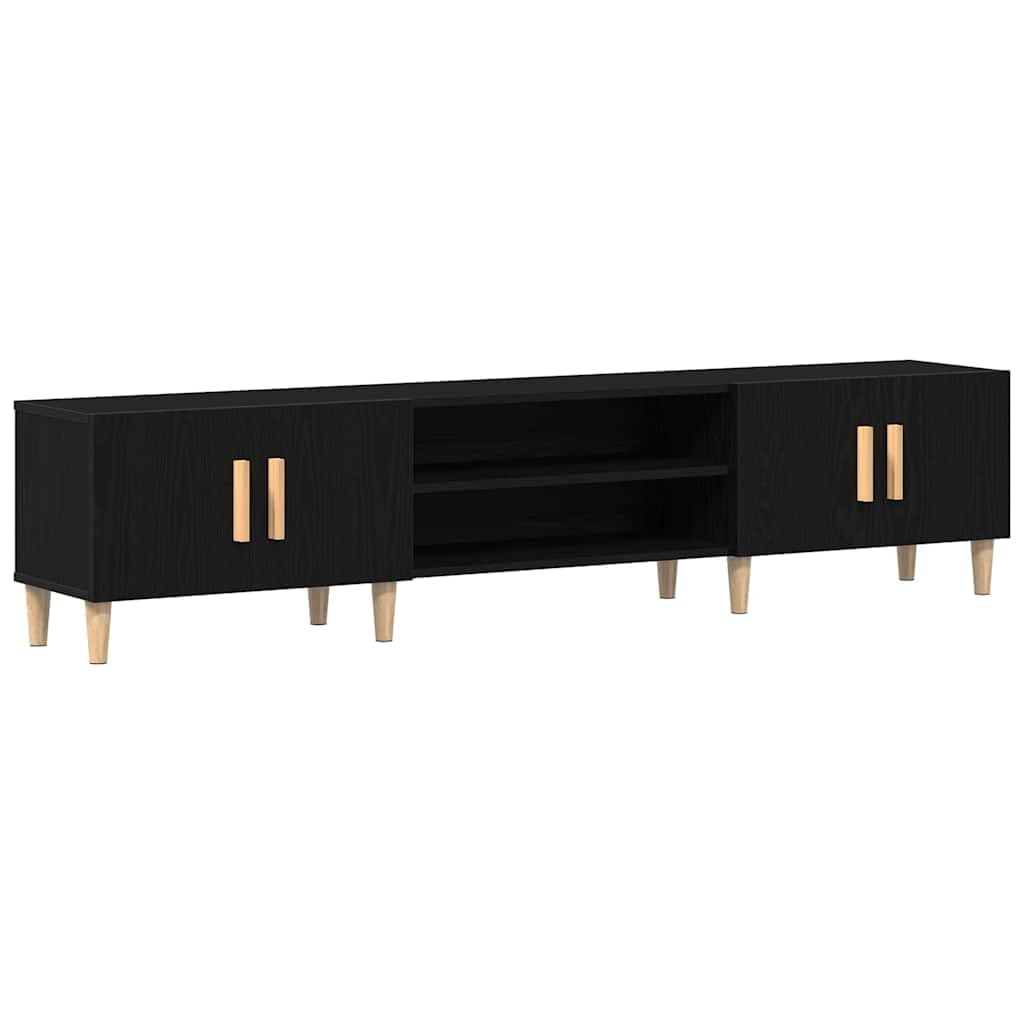vidaXL Gabinete de TV Roble Negro 180 x 31,5 x 40 cm, Mueble Moderno para TV Rectangular, Consola Multimedia, Estante de almacenaje, Decorativo para tu hogar