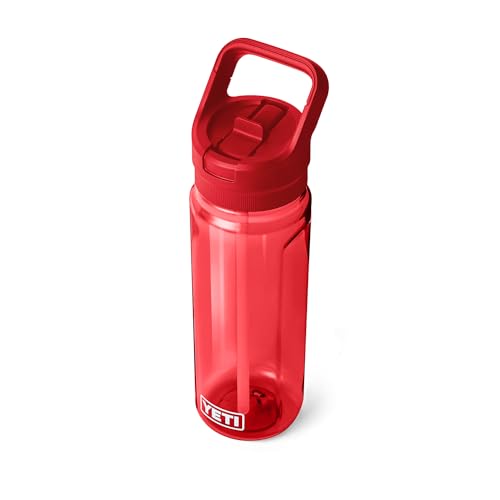 Image of YETI Yonder 750 ml /25 oz Water Bottle with Yonder Straw Cap, Rescue Red