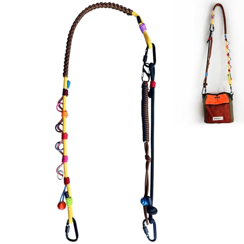 DAOSUN Yellow/Brown Paracord Purse Straps Replacement Crossbody,Adjustable Rope Braided Bag Strap Heavy Duty Hand Woven Shoulder Strap for Handbags Camera Cell Phone Water Bottle Canvas