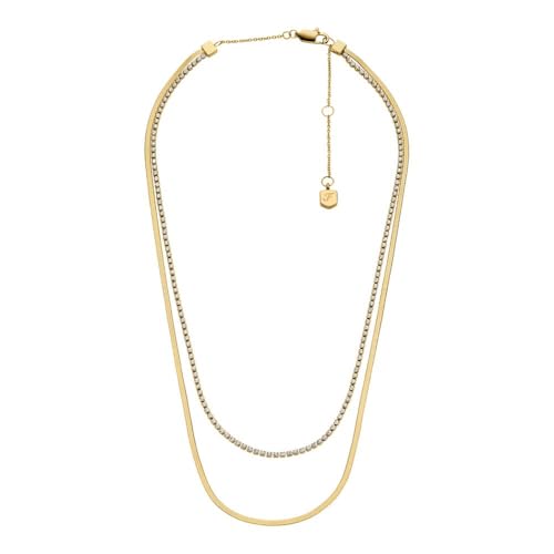 Image of Fossil Women's Ellis Toi Et Moi Gold-Tone Brass Station Necklace