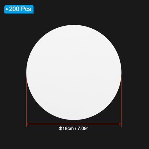 Image of PATIKIL 200Pcs 18cm Qualitative Filter Paper Circles, Fast Speed Round Laboratory Filter Paper Chemical Industrial Oil Testing Funnel Filter Paper