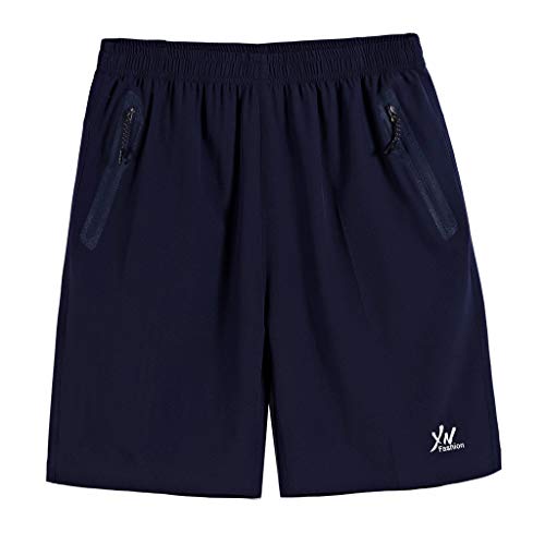 Pantalones Cortos Deportivos para Hombres Shorts Playa Color sólido Deportivo Pantalon Fitness Chandal Hombre Transpirable Cómodo Pantalón Casual riou