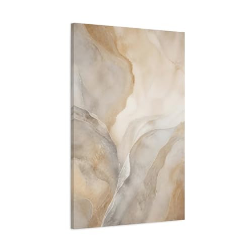 Toile de canvas onyx nature beige et or 60x90cm pour salon chic
