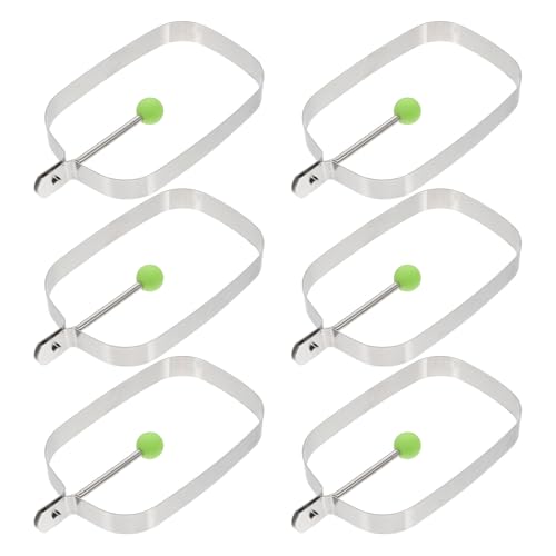 Alipis 6 piezas Moldes para Huevos Cuadrados de Inoxidable Anillos Antiadherentes para Freír Huevos Panqueques y Omelettes Utensilios Prácticos para Desayuno Rápido Casa