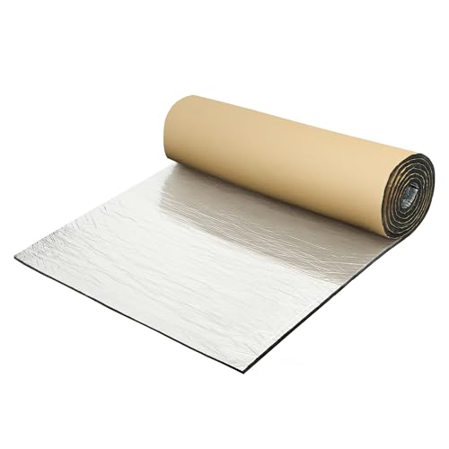 QUARKZMAN 197mil 5mm 6.45sqft Tappetino isolante acustico per auto in alluminio e schiuma a cellule chiuse per cofano, parafango e copertura motore di barche 39.37x23.62