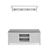 Alaterre Furniture Coventry 36' W Coat Hook with Storage Bench Hall Tree Set