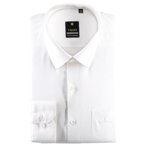 Image of 7-DAYS Premium Men's Formal Shirts - Cotton Rich, Textured Self-Design, Full Sleeve, Regular Fit, Wrinkle Resistant, with Pocket - Perfect for Office