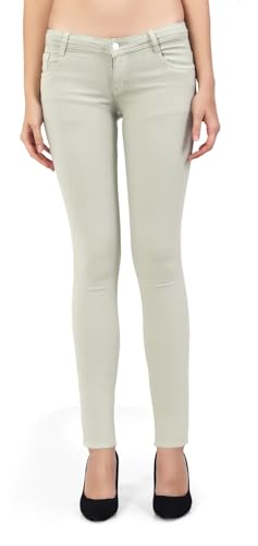 Image of TWGE - Women's Mid Rise Skinny Fit Jeans - Single Button, Stretchable Denim Pants - Ankle Length - Stylish Casual Wear