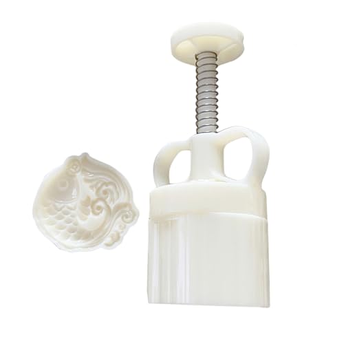 Midautumn Festivalデザートメーカーベーキングツールフィッシュパターンデザート型ハンドプレス金型プランジャーペストリーツールクッキースタンプとカッタープレスを焼く結婚式のためのカッタープレス