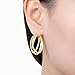 CYMYSS 18K Gold Hoop Earrings for Women, Large Trendy Hoops Sparkly Cubic Zirconia Hypoallergenic Huggie Earrings Fashion Jewelry Gifts for Sensitive Ears - 30mm