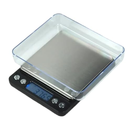 Báscula de cocina con bandeja plástico negro miniatura 2