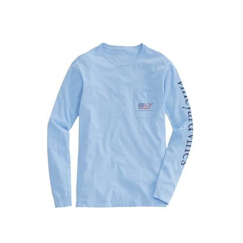 Image of Vineyard Vines Men's Flag Whale Long-Sleeve Pocket Tee