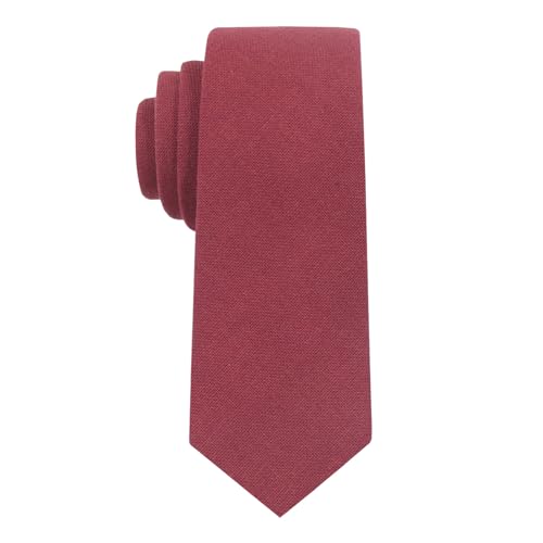 Image of Mantieqingway Mens Skinny Ties,2.56 inch Cotton Neckties Striped Plaid Ties for Groom Groomsmen Wedding Party Christmas